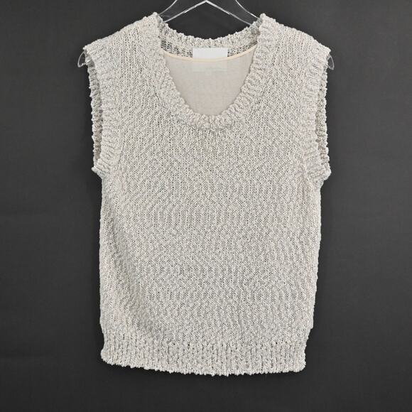PHILLIP LIM Sweater Womens‎ Size XS Linen Blend Knit Sleeveless Neutral Granola - Picture 1 of 10